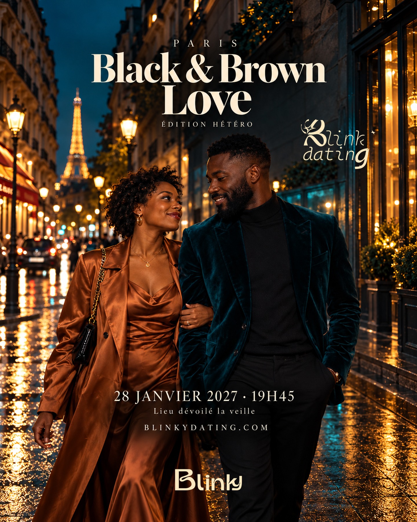 Affiche Blink Dating Paris — Black & Brown Love