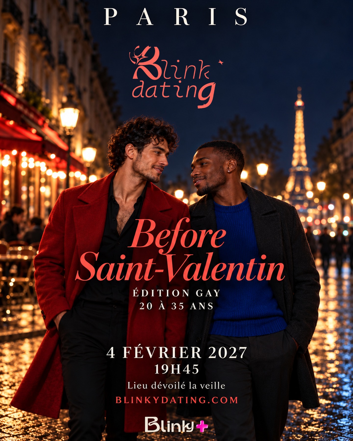 Affiche Blink Dating Paris — Before Saint-Valentin